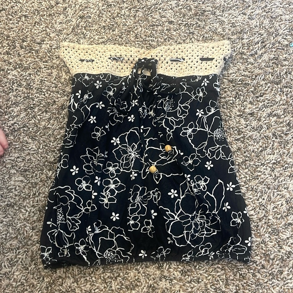 Strapless Floral Top